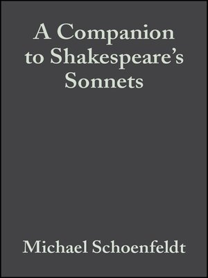 cover image of A Companion to Shakespeare's Sonnets